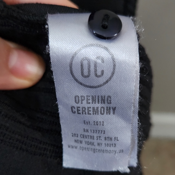 Opening Ceremony Black Lotus peplum flounce hem jacquard stretch midi dress M - Picture 6 of 10